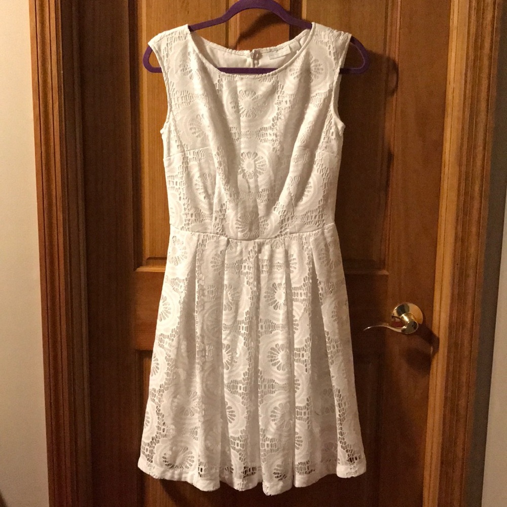 White Lace Midi Dress